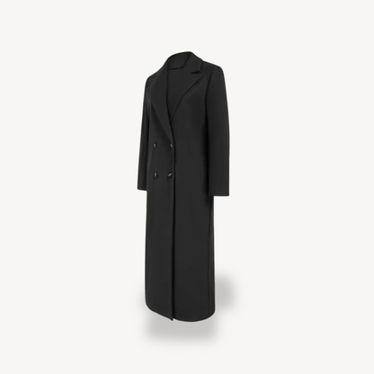 Women’s Double-Breasted Long Coat – Elegant Tailored Overcoat for Transitional and Winter Wear 2