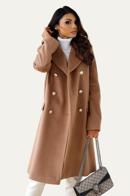 Women’s Double-Breasted Long Coat – Tailored Winter Coat 4