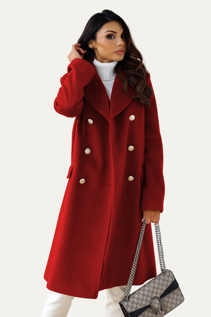 Women’s Double-Breasted Long Coat – Tailored Winter Coat 9
