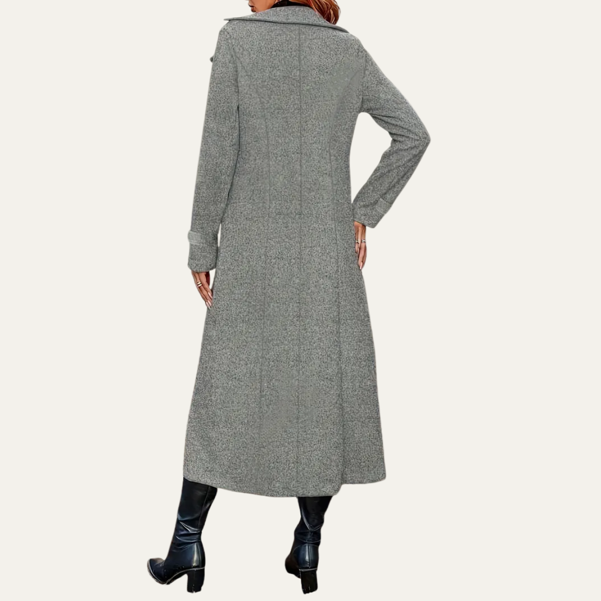 Women’s Double-Breasted Long Overcoat – Tailored Lapel Design for Autumn & Winter 1