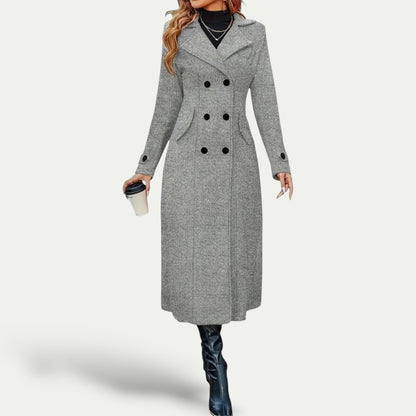 Women’s Double-Breasted Longline Coat – Winter Outerwear 1