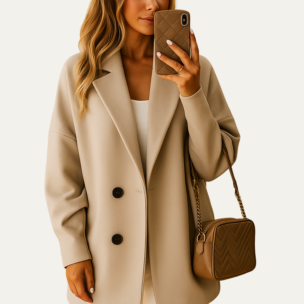 VogeLuxe | Women’s Elegant Fit Cropped Snap Button Bomber Jacket