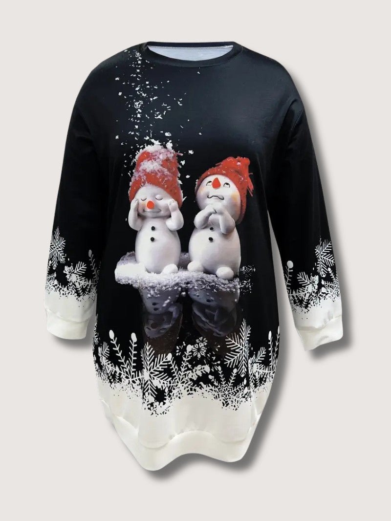 Women’s Elegant Snowman Print Sweatshirt 2