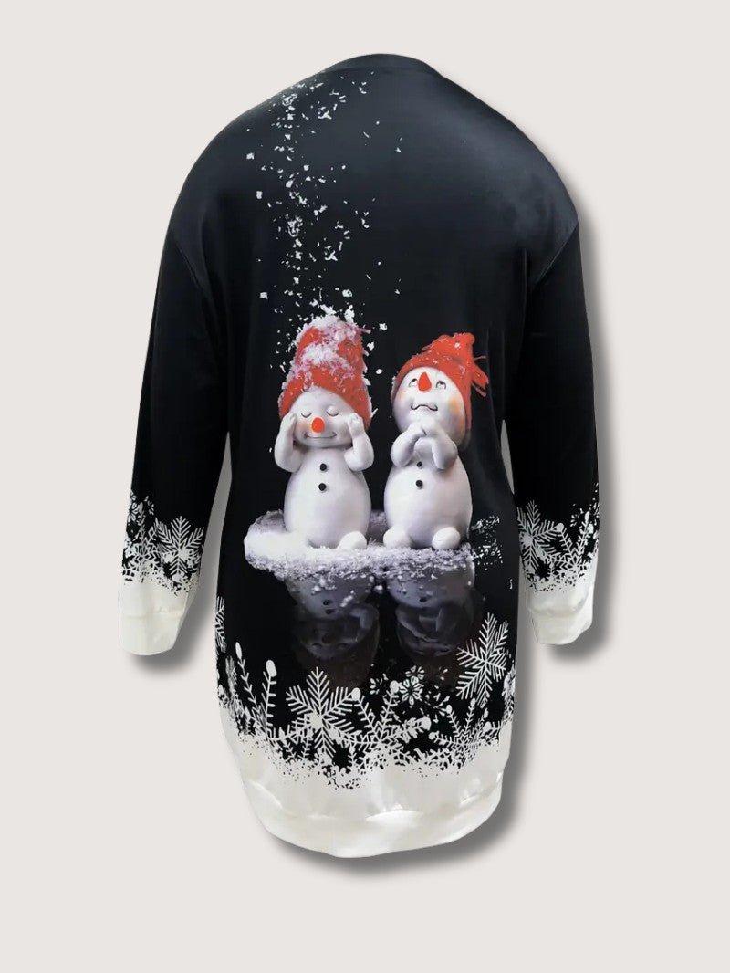 Women’s Elegant Snowman Print Sweatshirt 3