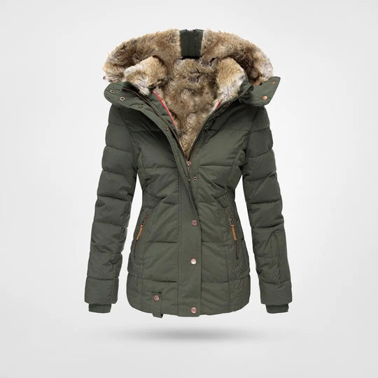 Women’s Faux-Fur Hooded Puffer Jacket – Insulated, Water-Resistant 1