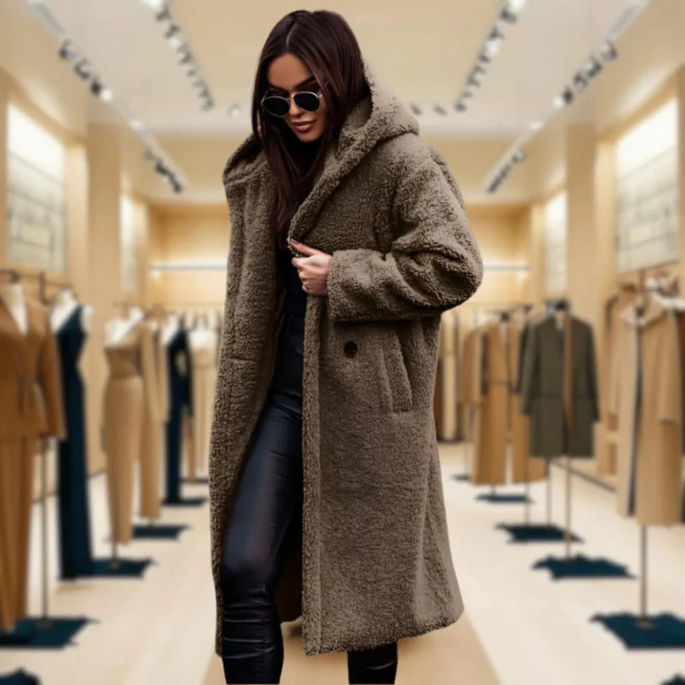 Warm Synthetic Fur Parka Jacket