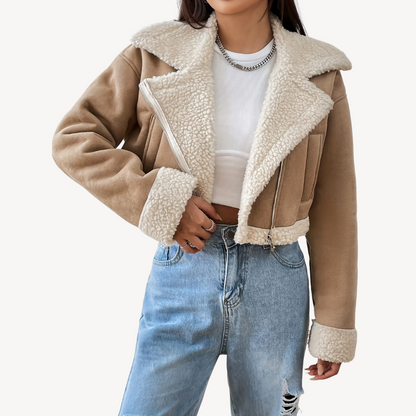 VogeLuxe | Women’s Faux Shearling Suede Jacket