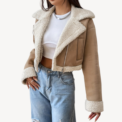 VogeLuxe | Women’s Faux Shearling Suede Jacket