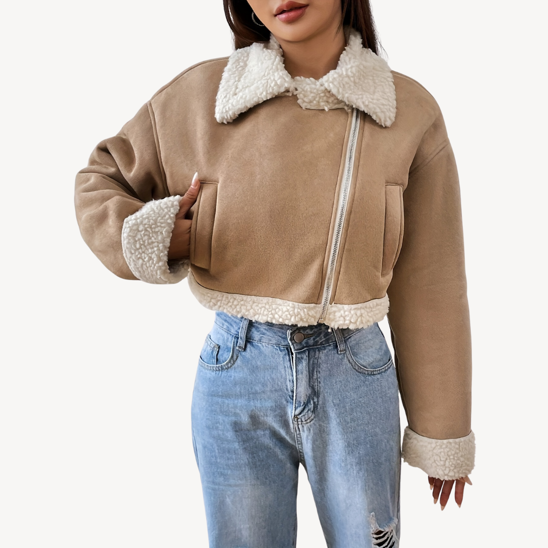 VogeLuxe | Women’s Faux Shearling Suede Jacket
