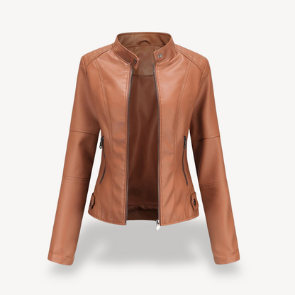 VogeLuxe | Women’s Classic Leather Biker Jacket