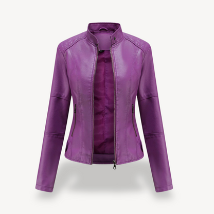 VogeLuxe | Women’s Classic Leather Biker Jacket