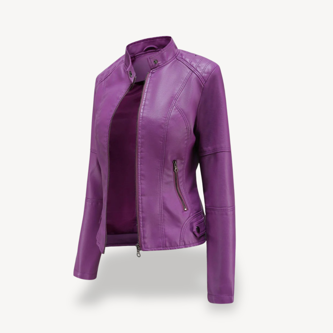 VogeLuxe | Women’s Classic Leather Biker Jacket