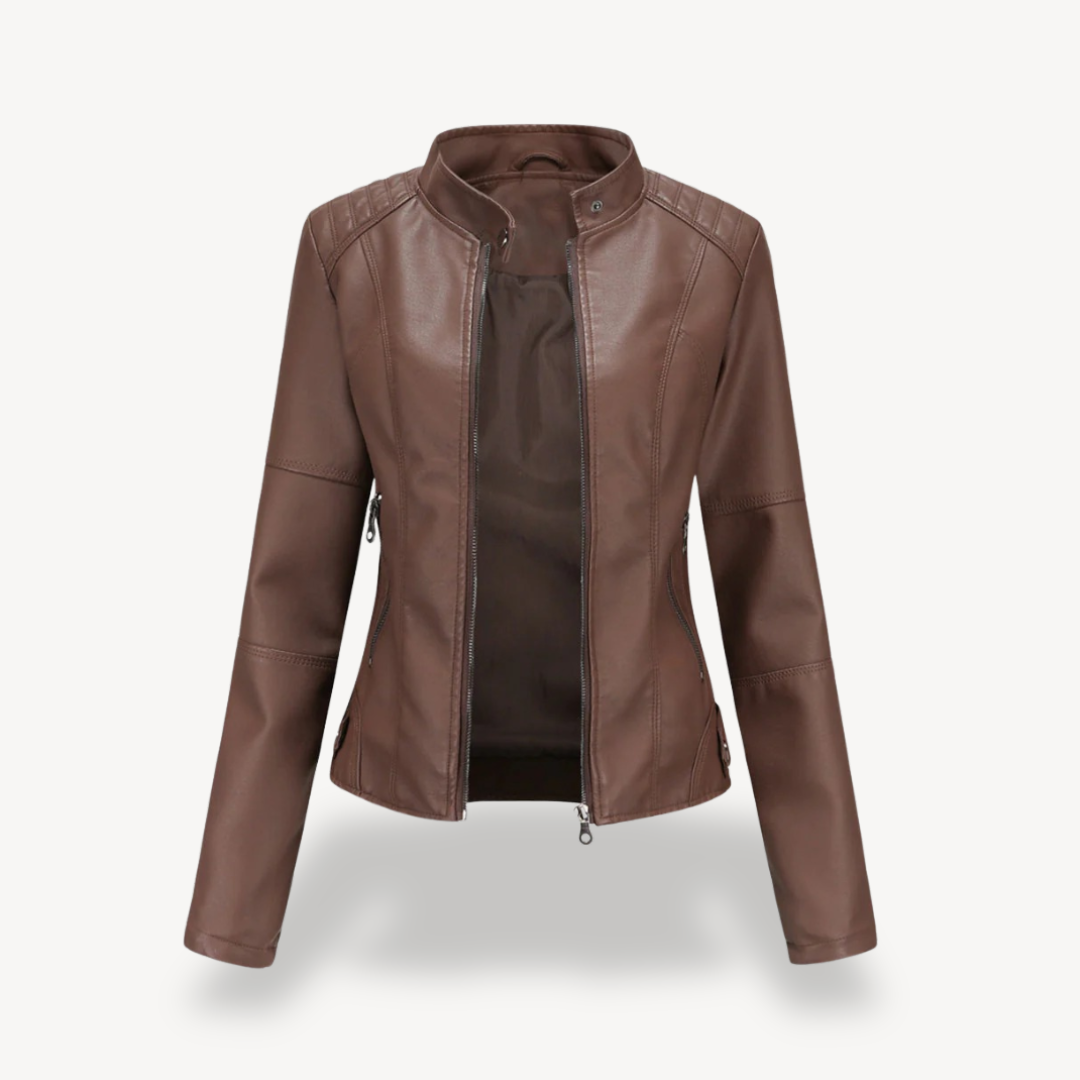 VogeLuxe | Women’s Classic Leather Biker Jacket