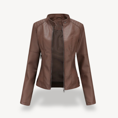 VogeLuxe | Women’s Classic Leather Biker Jacket
