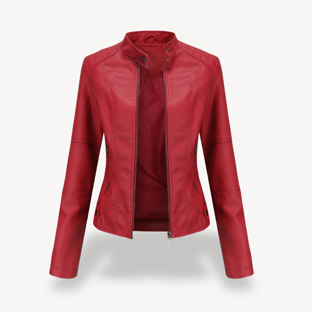 VogeLuxe | Women’s Classic Leather Biker Jacket