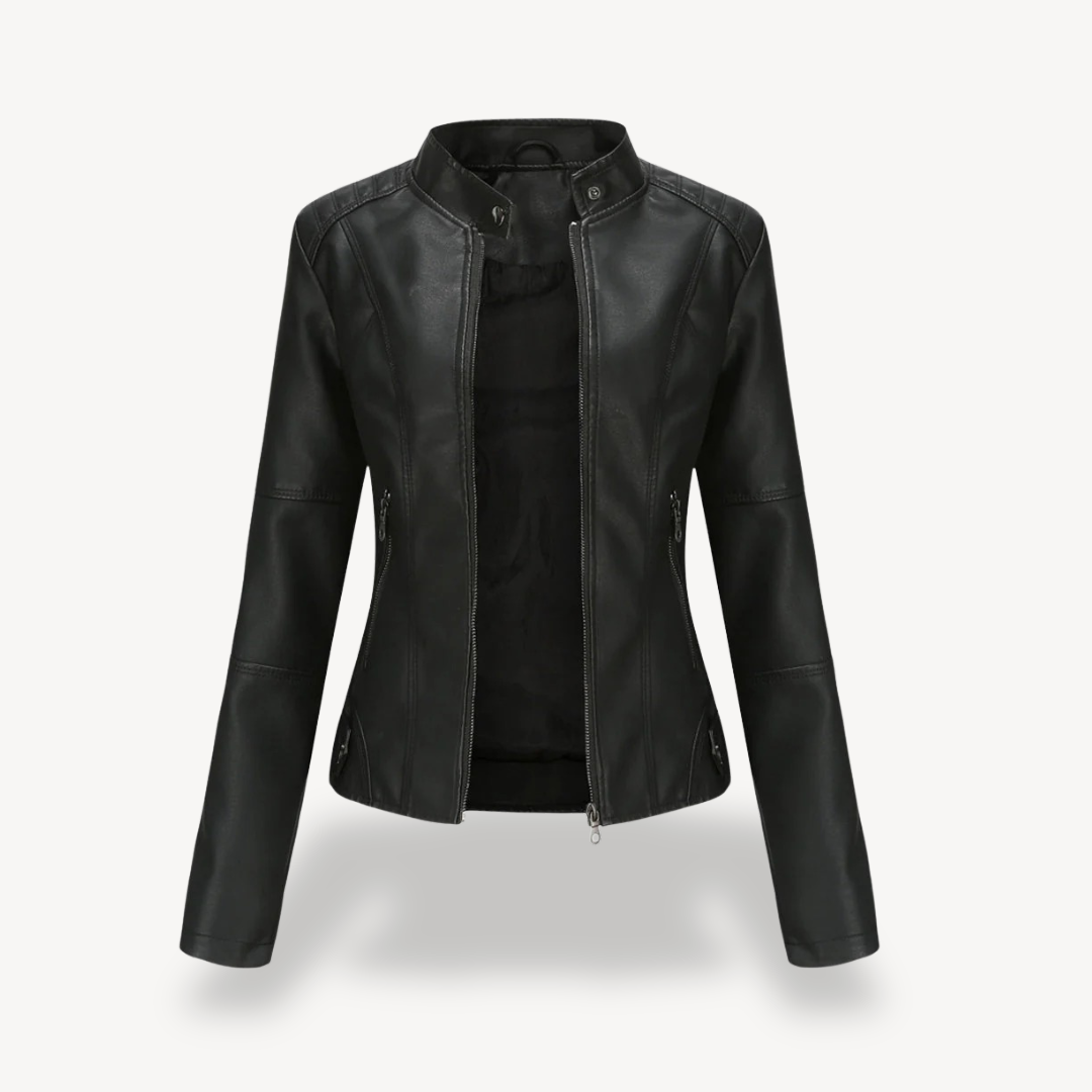 VogeLuxe | Women’s Classic Leather Biker Jacket
