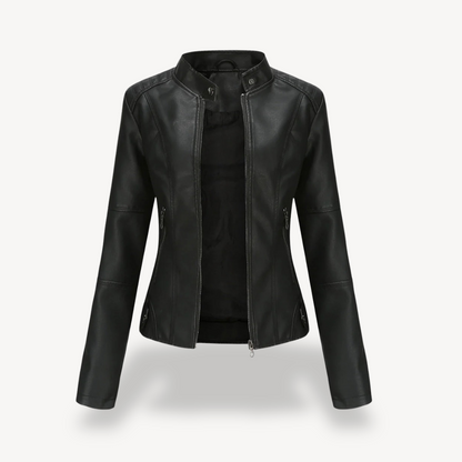 VogeLuxe | Women’s Classic Leather Biker Jacket
