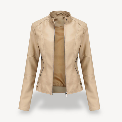 VogeLuxe | Women’s Classic Leather Biker Jacket