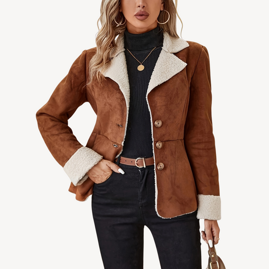 VogeLuxe | Women’s Teddy Lined Single-Breasted Coat