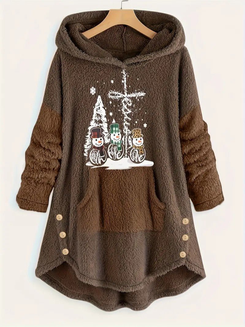 Women’s Fleece Snowman Hooded Sweatshirt 3
