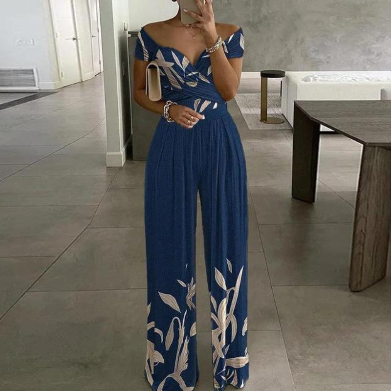 Ladies' Floral Cold Shoulder Jumpsuit