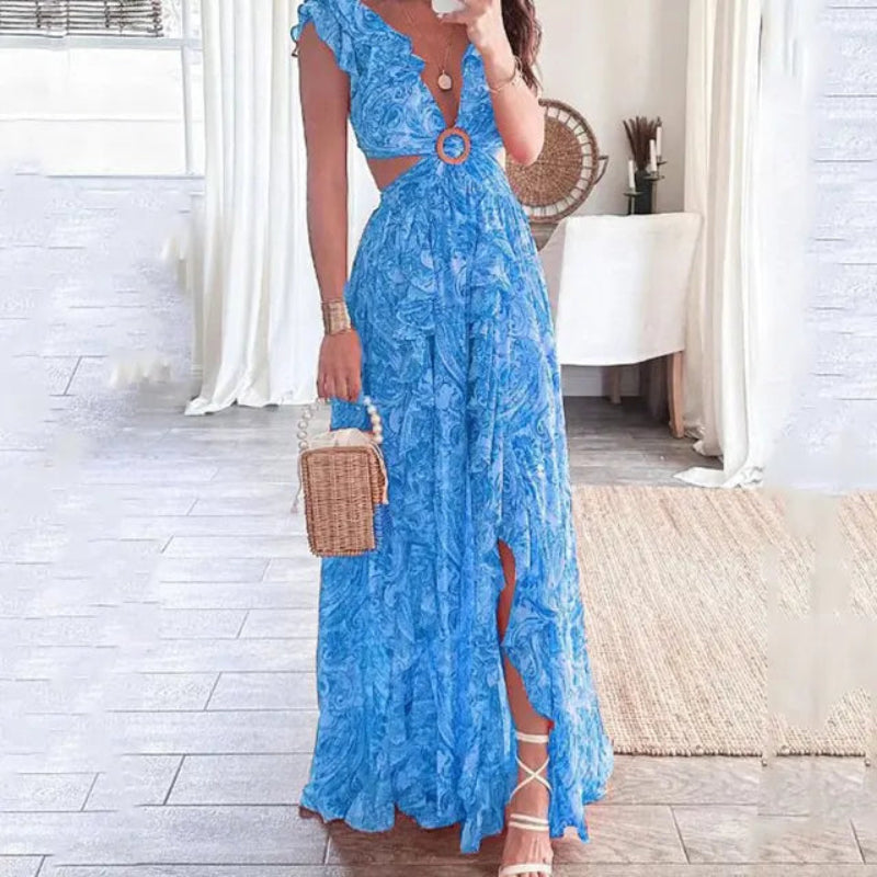 Ladies Elegant Flower Long Dress