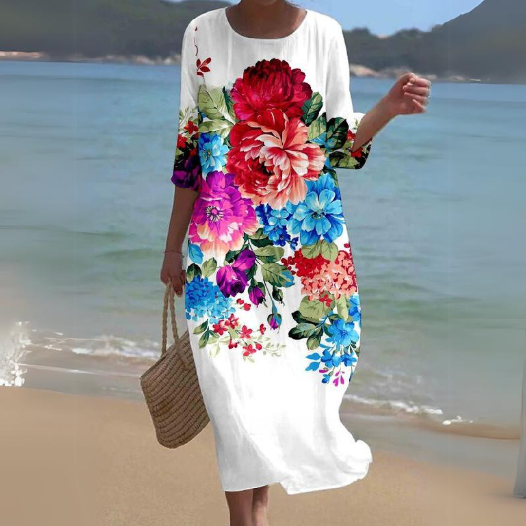 Ladies Floral Knee Length Dress