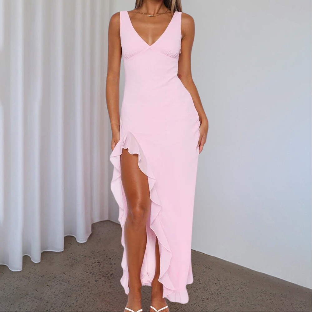 Ladies' Asymmetrical V-Neckline Dress