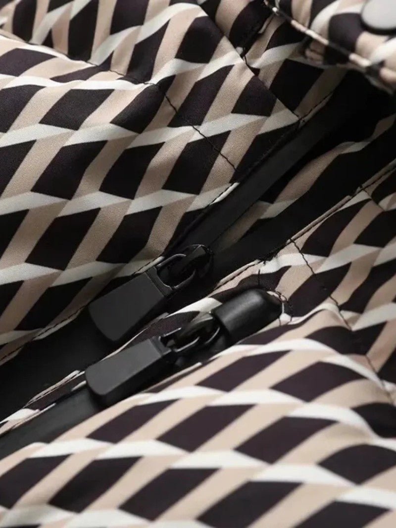 Women's Geometric Belted Puffer Jacket 3