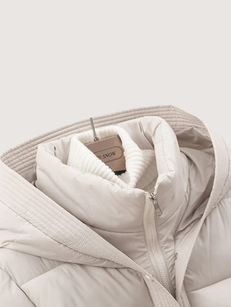 Women's Hooded Belted Puffer Jacket 8