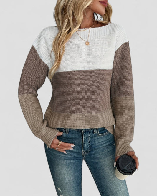 VogeLuxe | Women’s Patchwork Knit Sweater