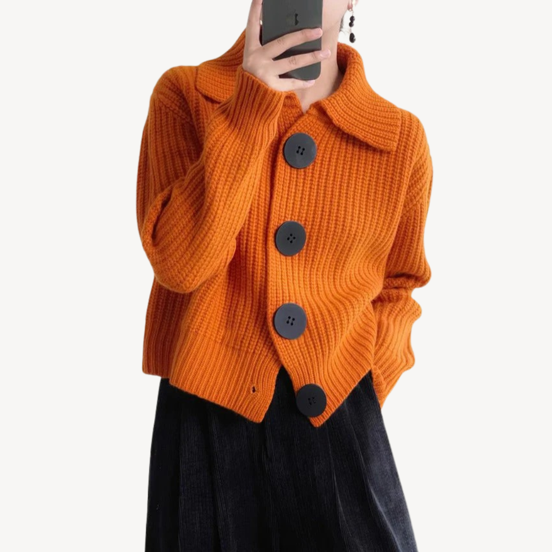 VogeLuxe | Women’s Big Button Knit Cardigan