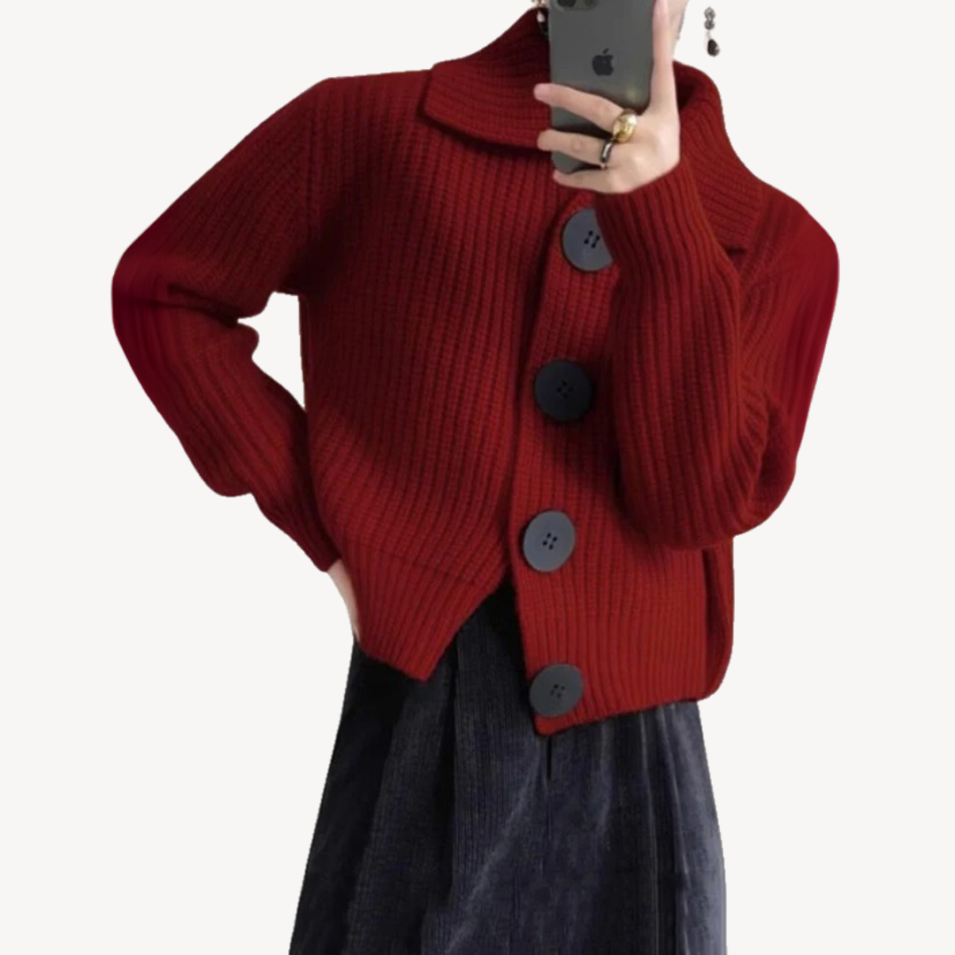 VogeLuxe | Women’s Big Button Knit Cardigan
