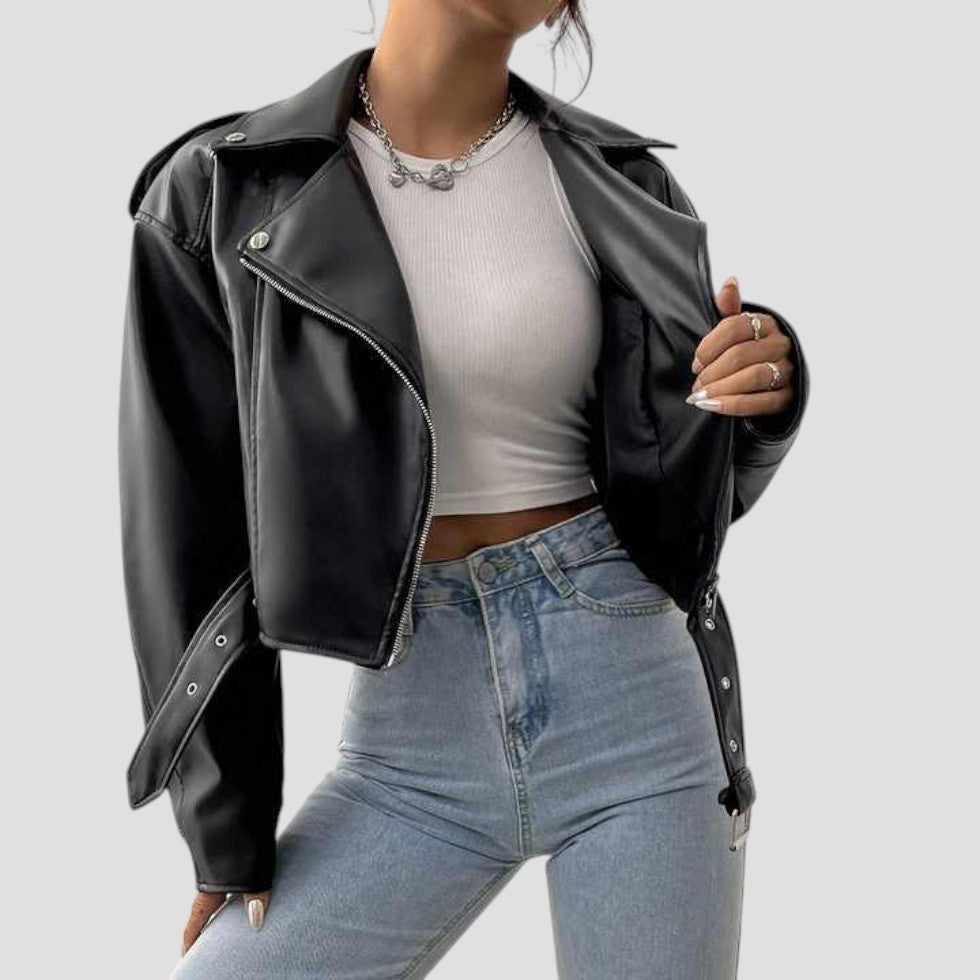 VogeLuxe | Women’s Faux Leather Motorcycle Jacket