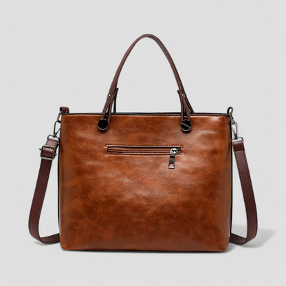 Women’s Leather Handbag Multi-Pocket Shoulder Bag Vintage Style