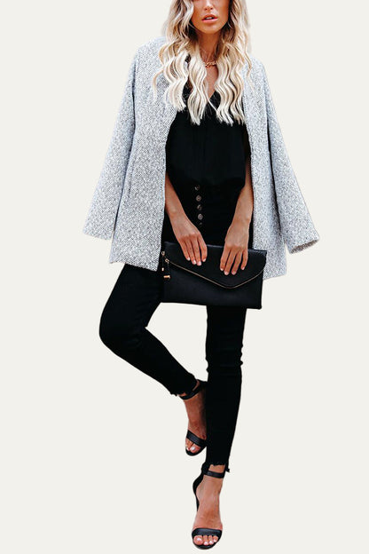 Women’s Light Grey Casual Longline Coat with Pockets – Everyday Smart Outerwear 1