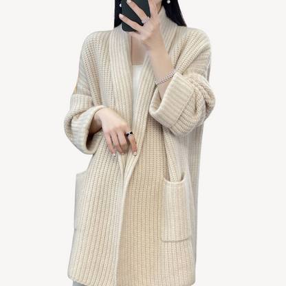 VogeLuxe | Women’s V-Neck Knitted Sweater Jacket