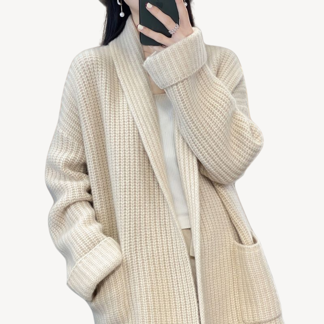 VogeLuxe | Women’s V-Neck Knitted Sweater Jacket
