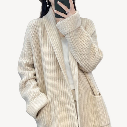 VogeLuxe | Women’s V-Neck Knitted Sweater Jacket