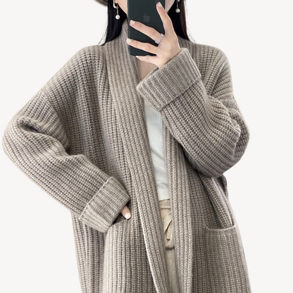 VogeLuxe | Women’s V-Neck Knitted Sweater Jacket
