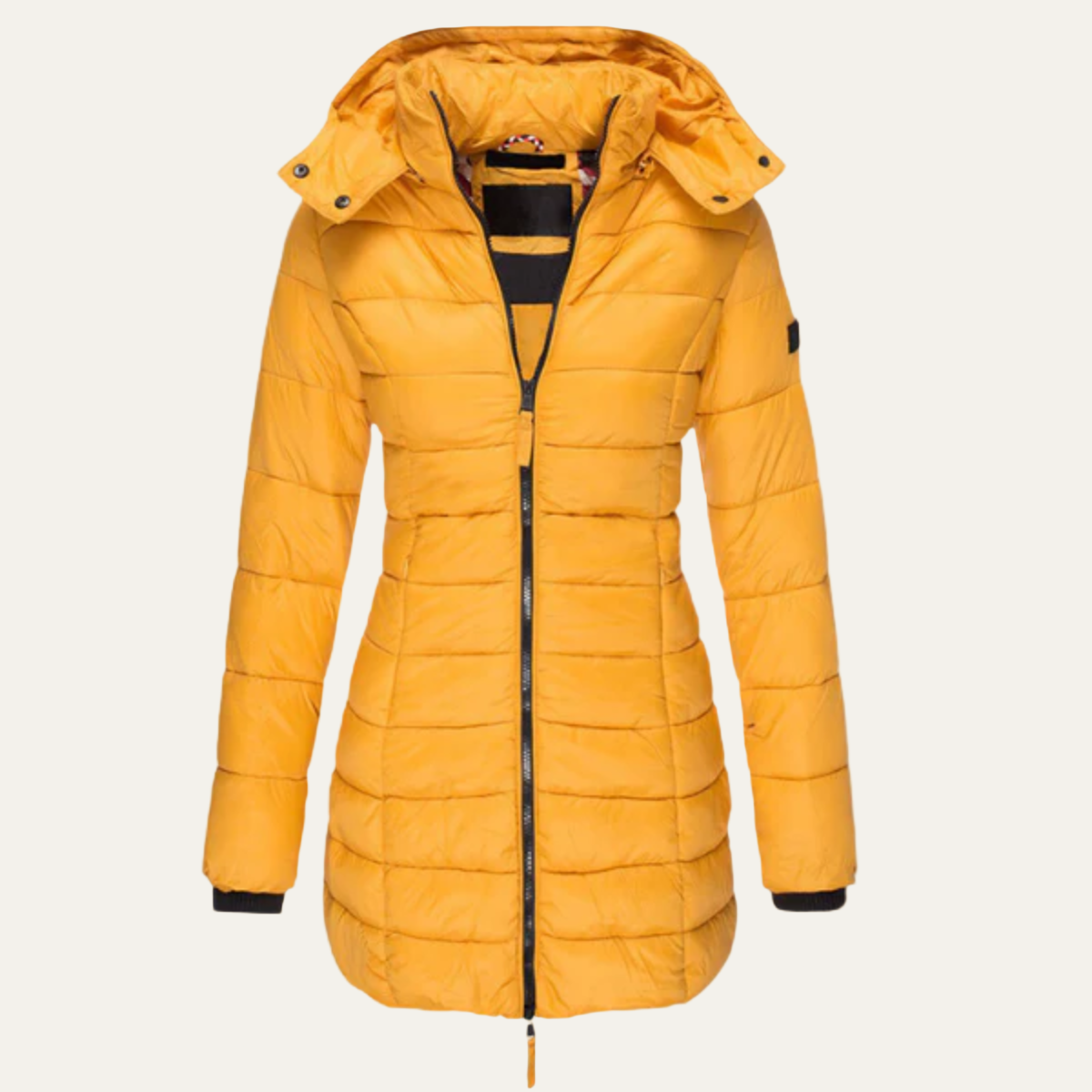 Women’s Long Puffer Jacket – Hooded – Slim Fit – Winter Coat 1