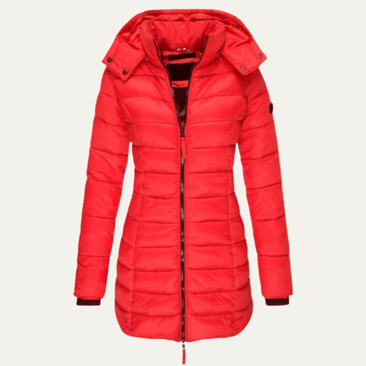 Women’s Long Puffer Jacket – Hooded – Slim Fit – Winter Coat 4