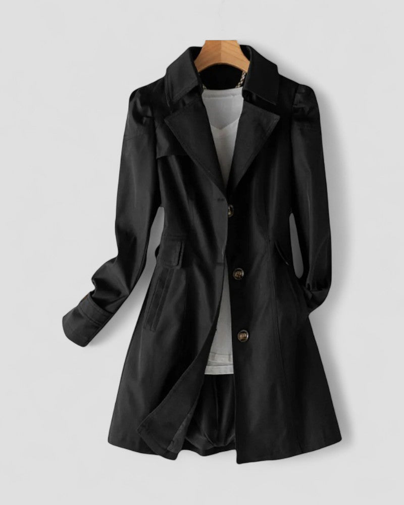 Women’s Long Single Breasted Lightweight Trench Coat