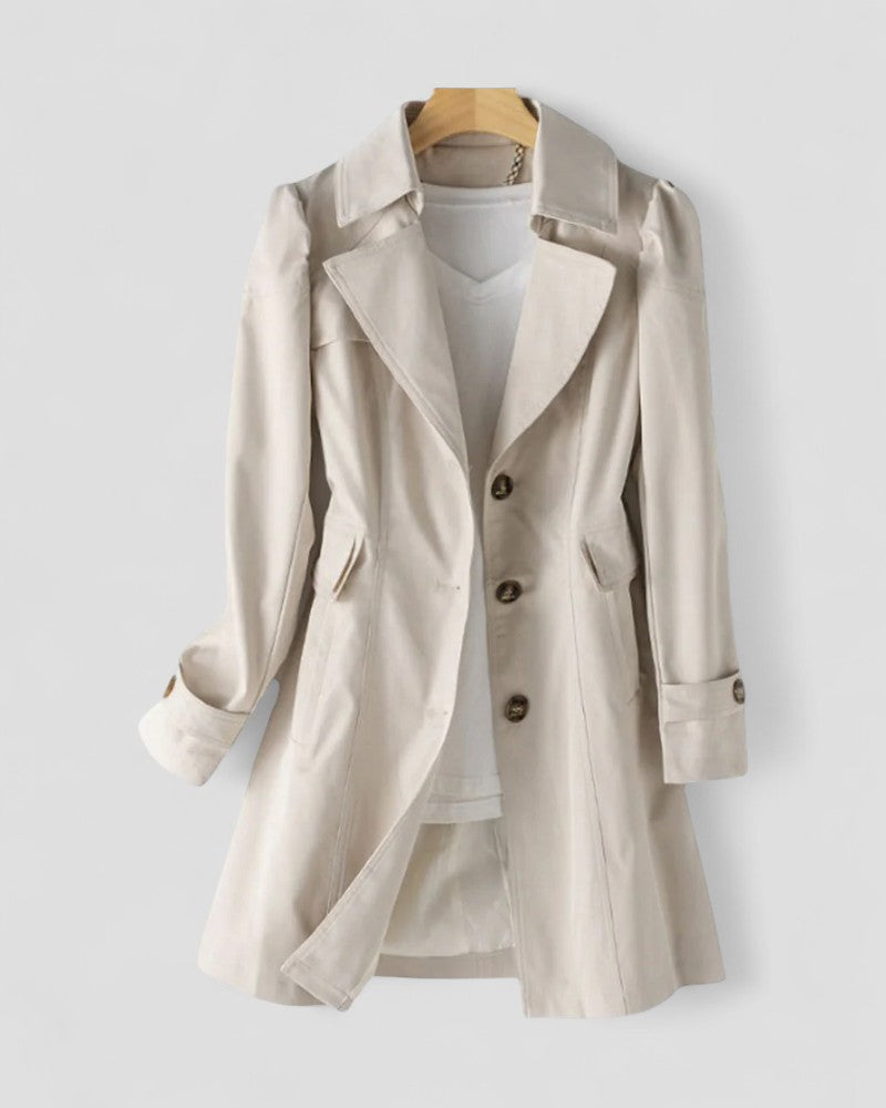 Women’s Long Single Breasted Lightweight Trench Coat