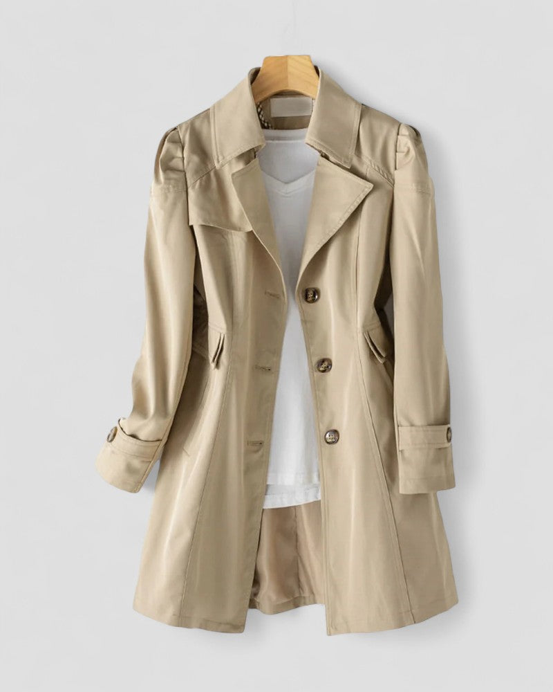 Women’s Long Single Breasted Lightweight Trench Coat