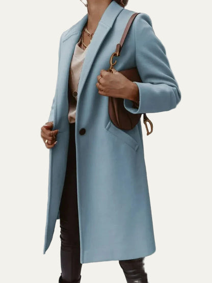 Women’s Long Tailored Coat – Elegant Structured Overcoat for Smart Layering 1