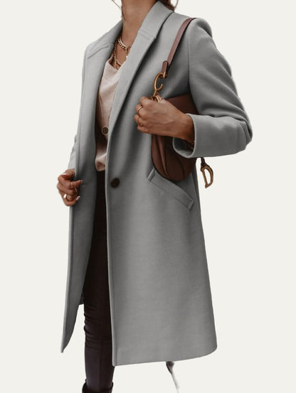 Women’s Long Tailored Coat – Elegant Structured Overcoat for Smart Layering 3