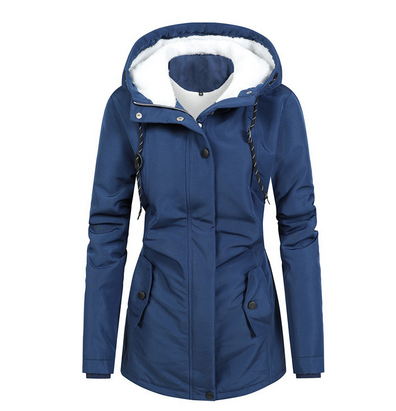 Warm Ladies Parka Winter Jacket with Long Sleeves