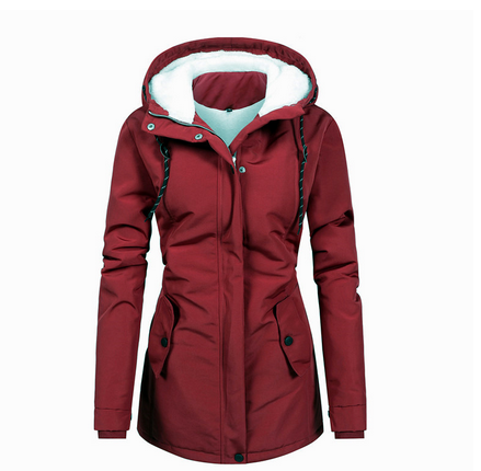 Warm Ladies Parka Coat with Fleece Lining