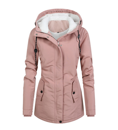 Warm Ladies Parka Winter Jacket with Long Sleeves